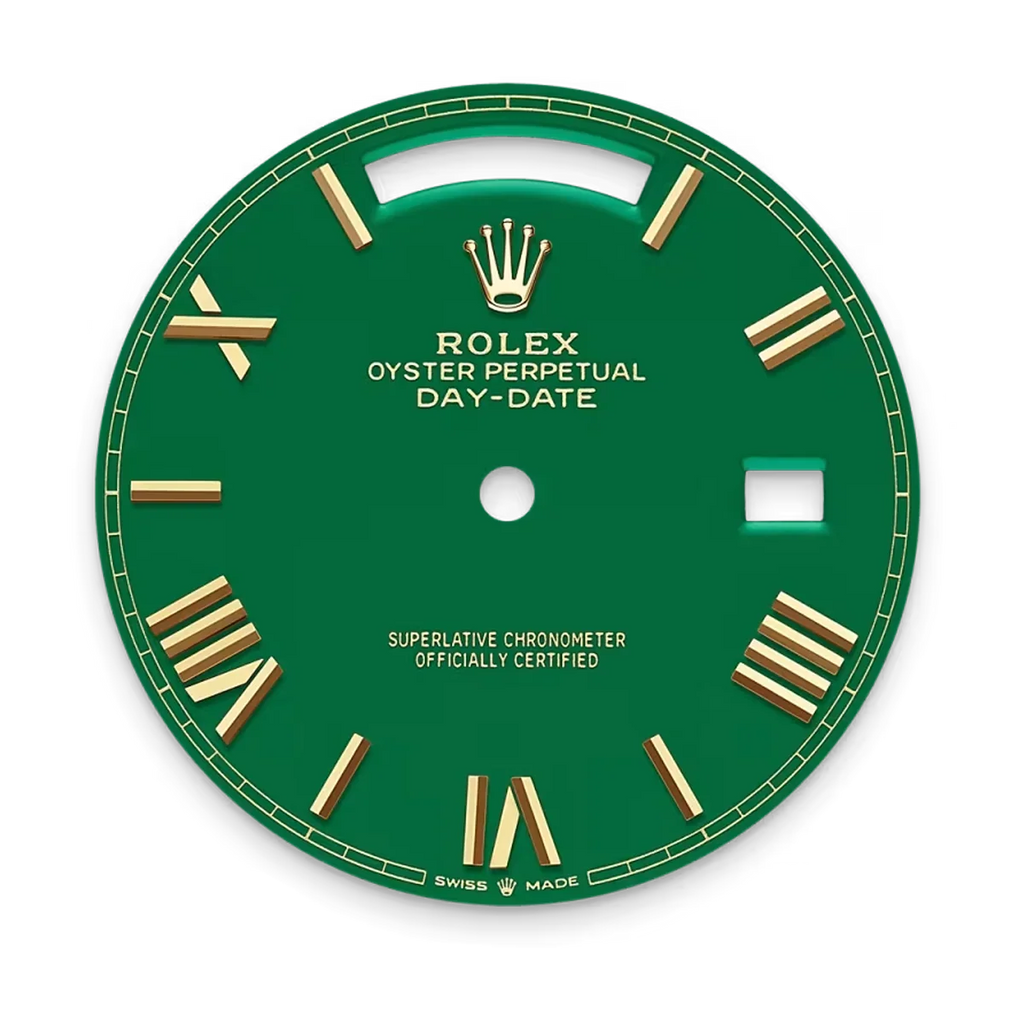 Day-Date 40 Yellow Gold Green Roman Numeral Dial Diamond Bezel M228348RBR-0040