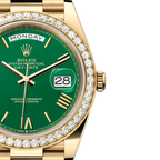 Day-Date 40 Yellow Gold Green Roman Numeral Dial Diamond Bezel M228348RBR-0040