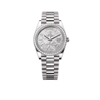 Day-Date 40mm Meteorite Dial, Platinum Diamonds M228349RBR-0040 New