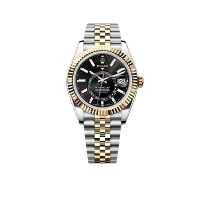 Sky-Dweller 42 mm Oyster, Oystersteel and Yellow Gold 336933 Bright Black