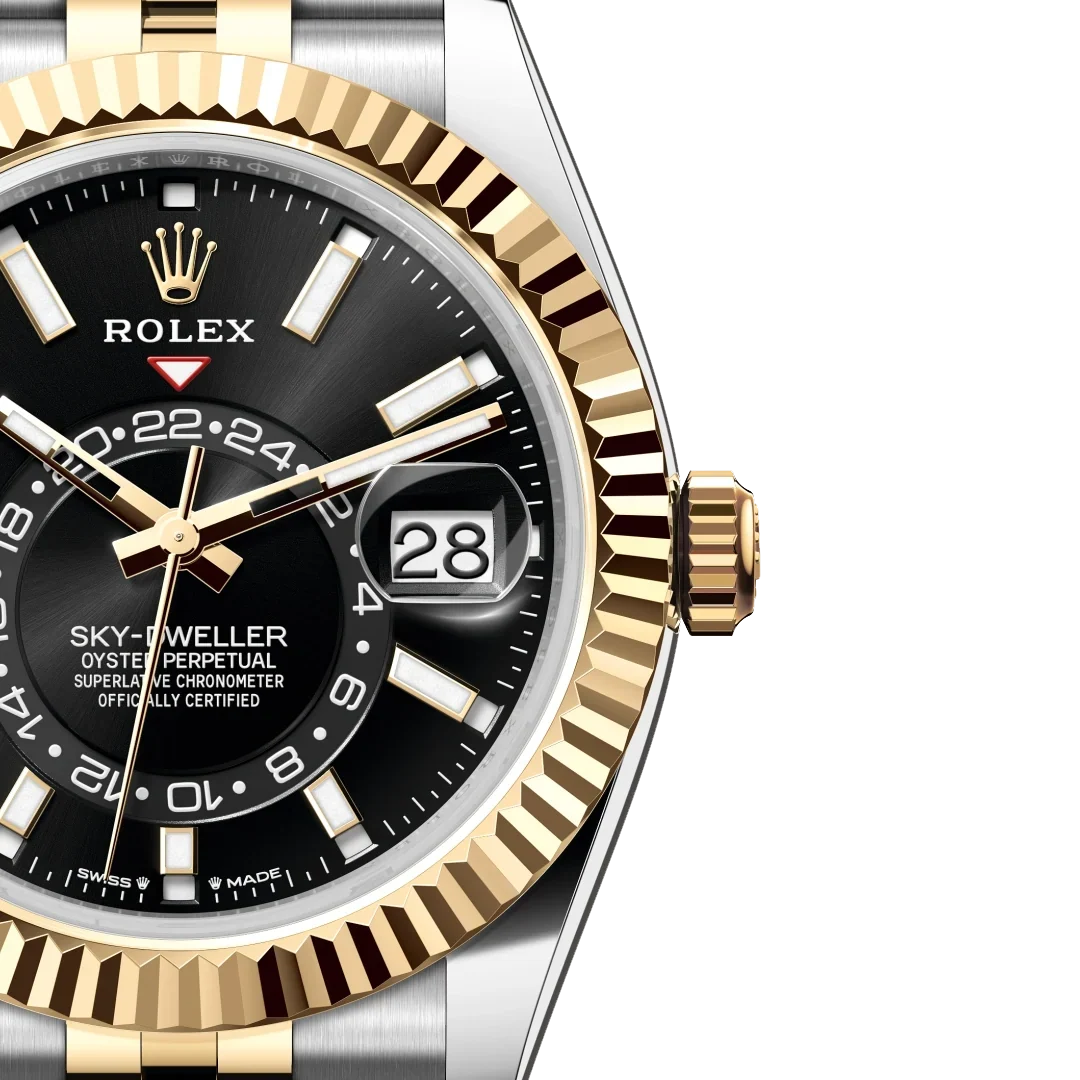 Sky-Dweller 42 mm Oyster, Oystersteel and Yellow Gold 336933 Bright Black
