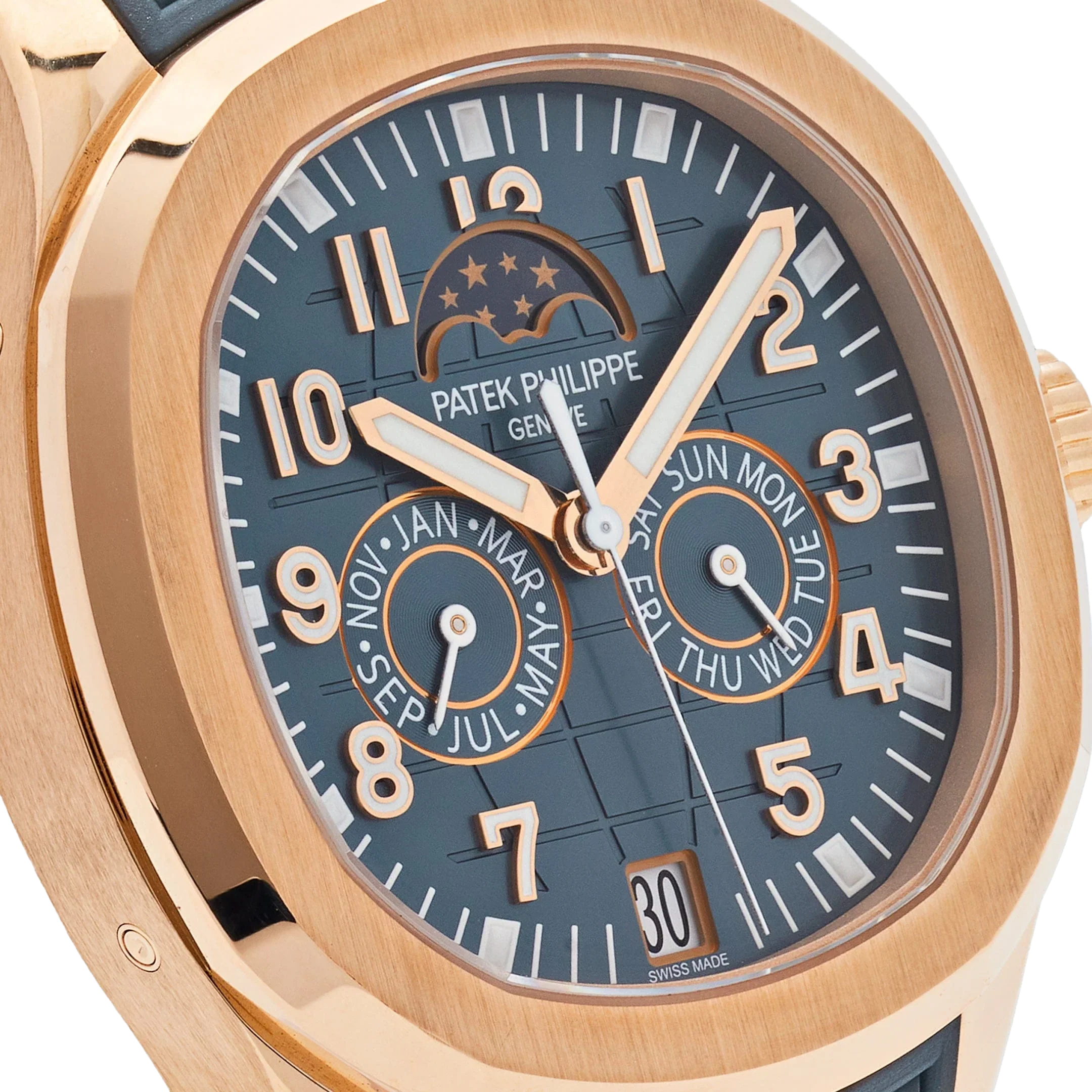 Aquanaut Luce 40mm 5261R-001 Annual Calendar Moon Phases Rose Gold Blue-Gray Dial