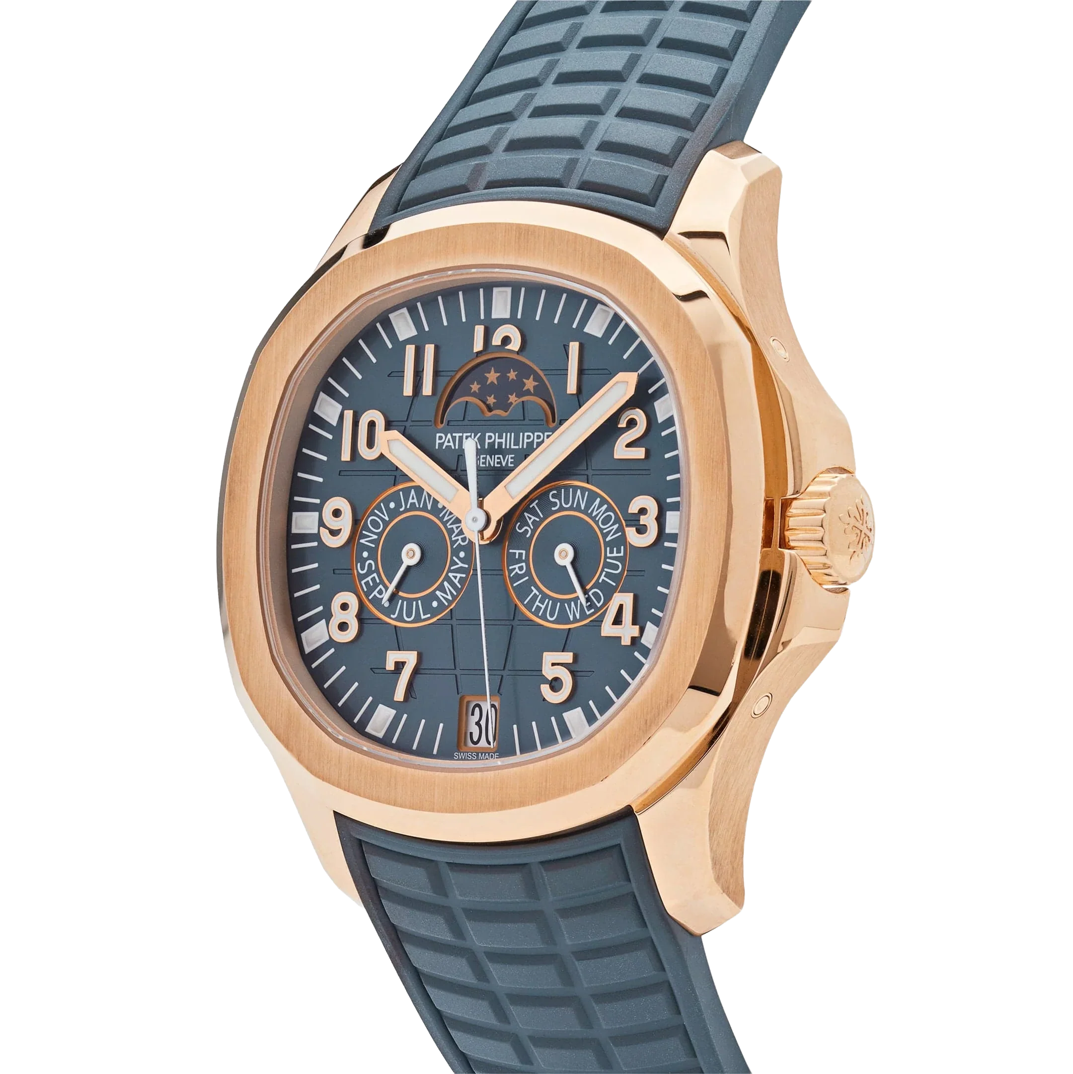 Aquanaut Luce 40mm 5261R-001 Annual Calendar Moon Phases Rose Gold Blue-Gray Dial