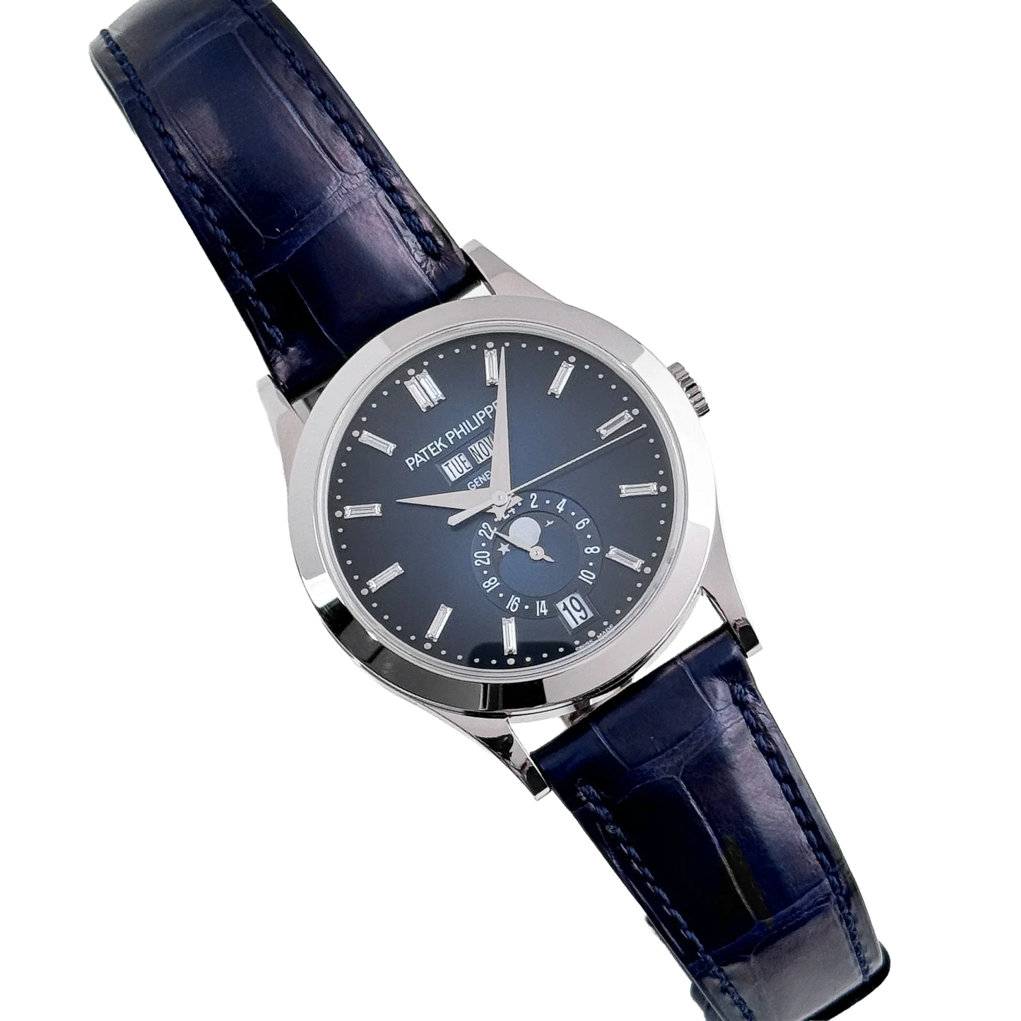 Complications 39mm 5396G-017 Annual Calendar Moon Phases White Gold Blue Dial