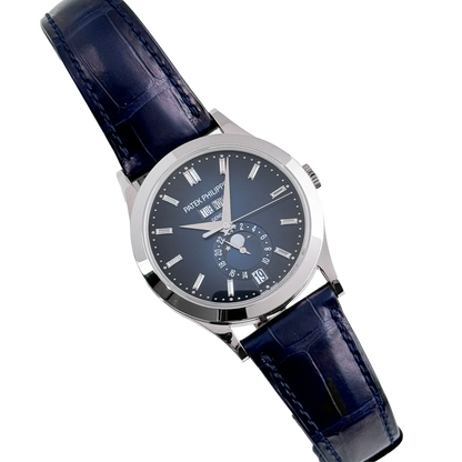 Complications 39mm 5396G-017 Annual Calendar Moon Phases White Gold Blue Dial