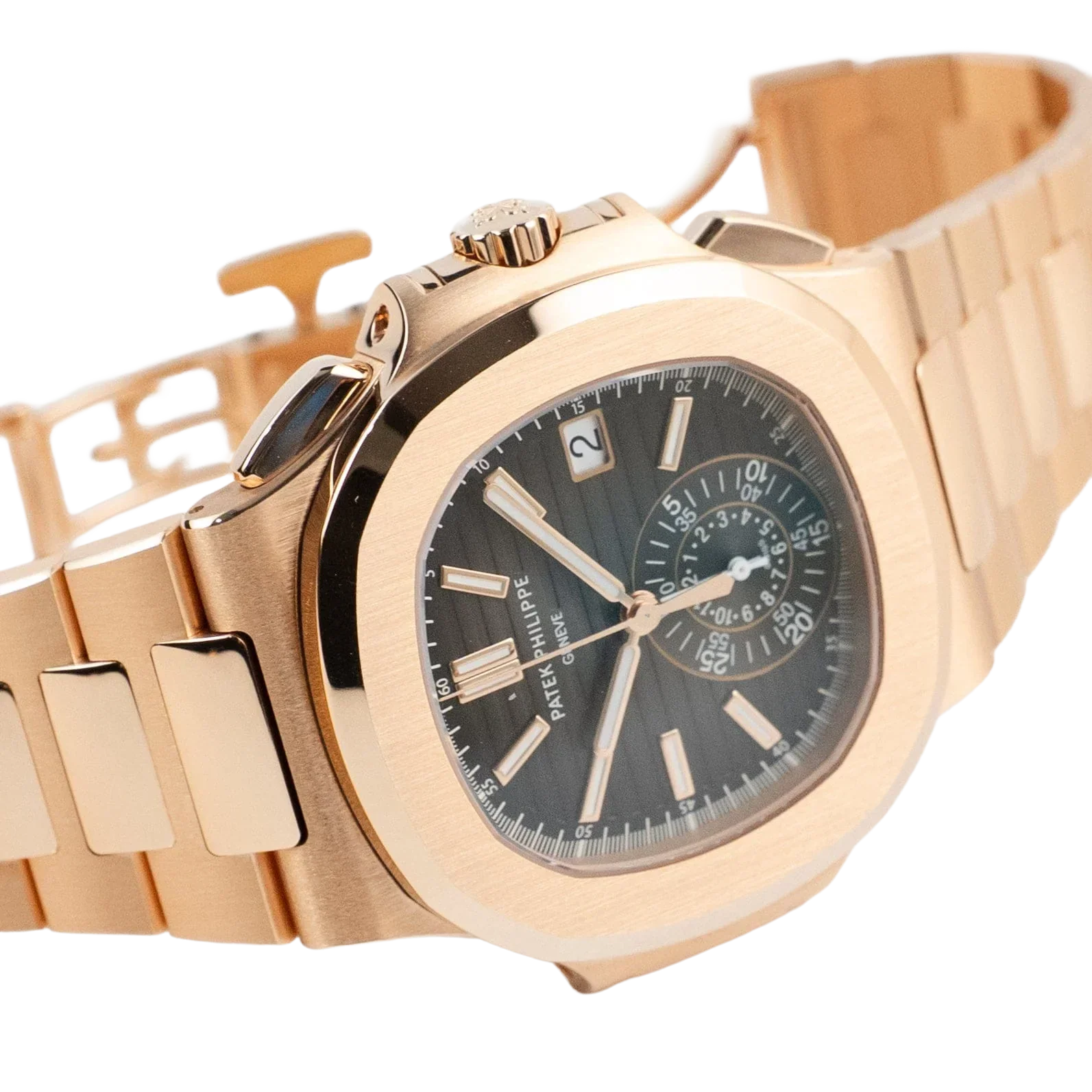 Nautilus 40mm 5980/1R-001 Chronograph Date Rose Gold Black Dial