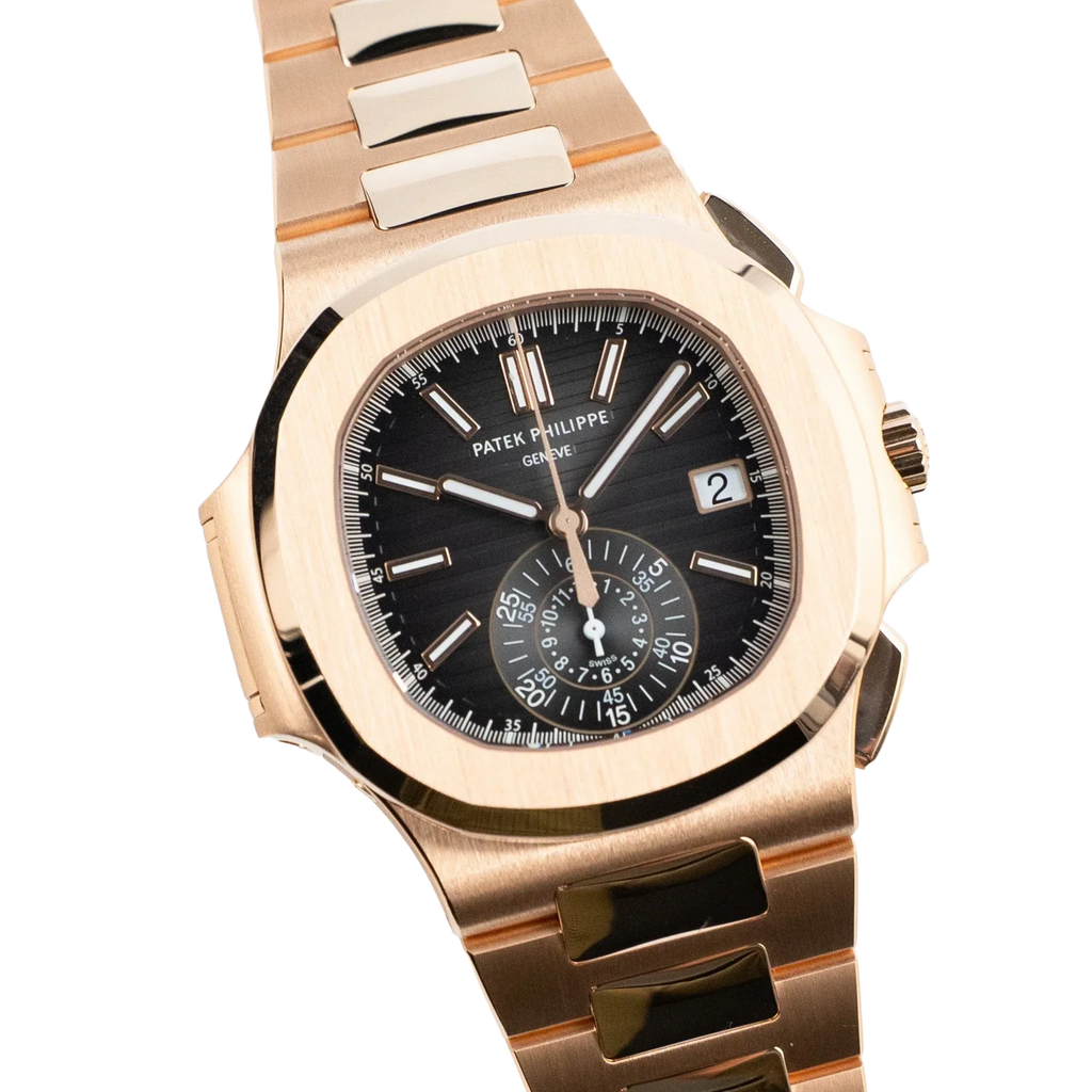 Nautilus 40mm 5980/1R-001 Chronograph Date Rose Gold Black Dial