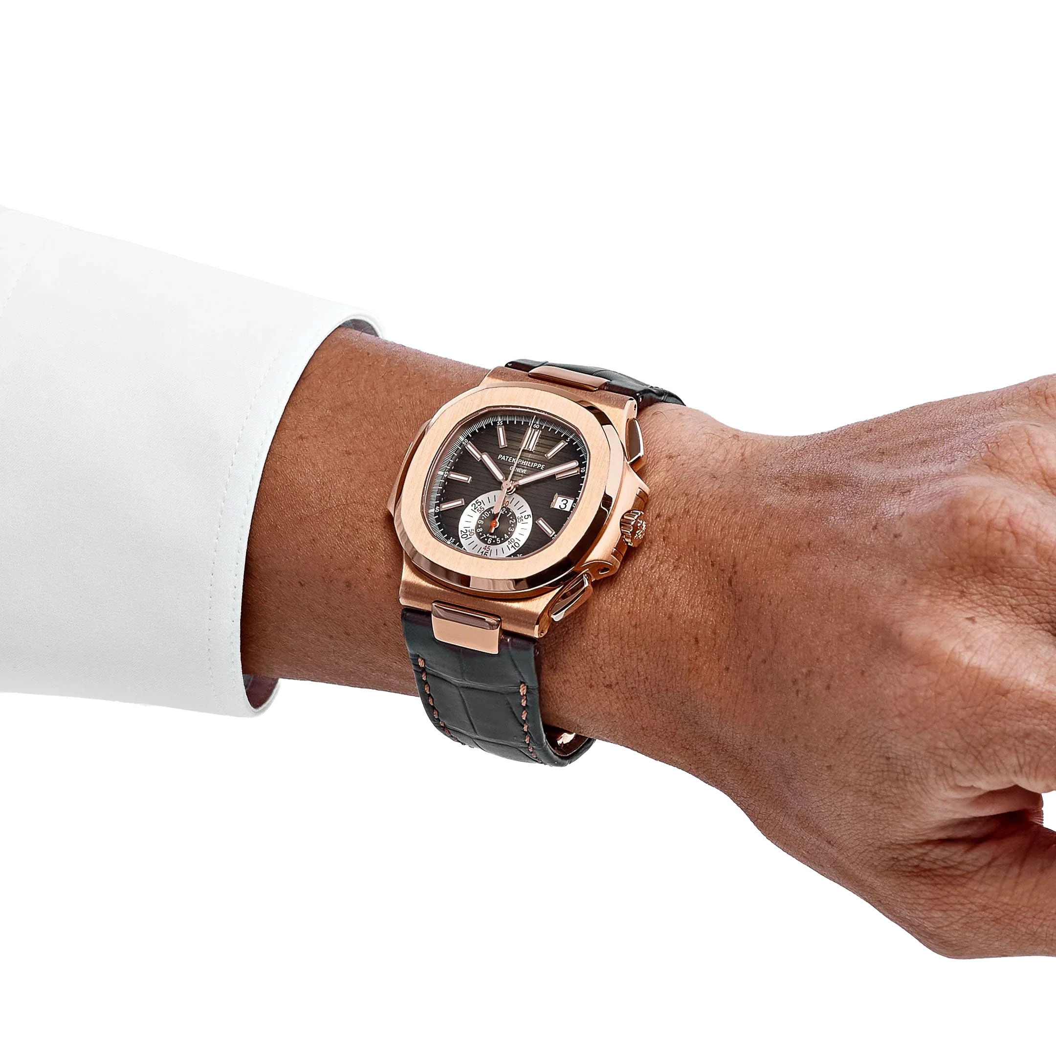 Nautilus 40mm 5980R-001 Chronograph Rose Gold Brown Dial