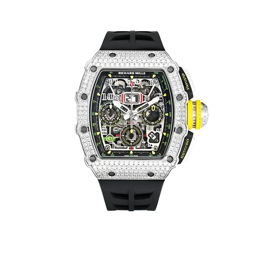 Chronograph &amp; 18K White Gold - Diamond Bezel - Skeleton Dial 50 mm