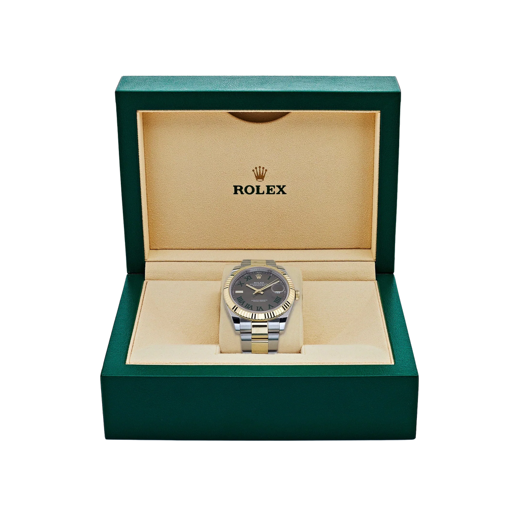 Datejust 41mm Yellow Gold Stainless Steel Wimbledon Slate Dial Oyster 126333