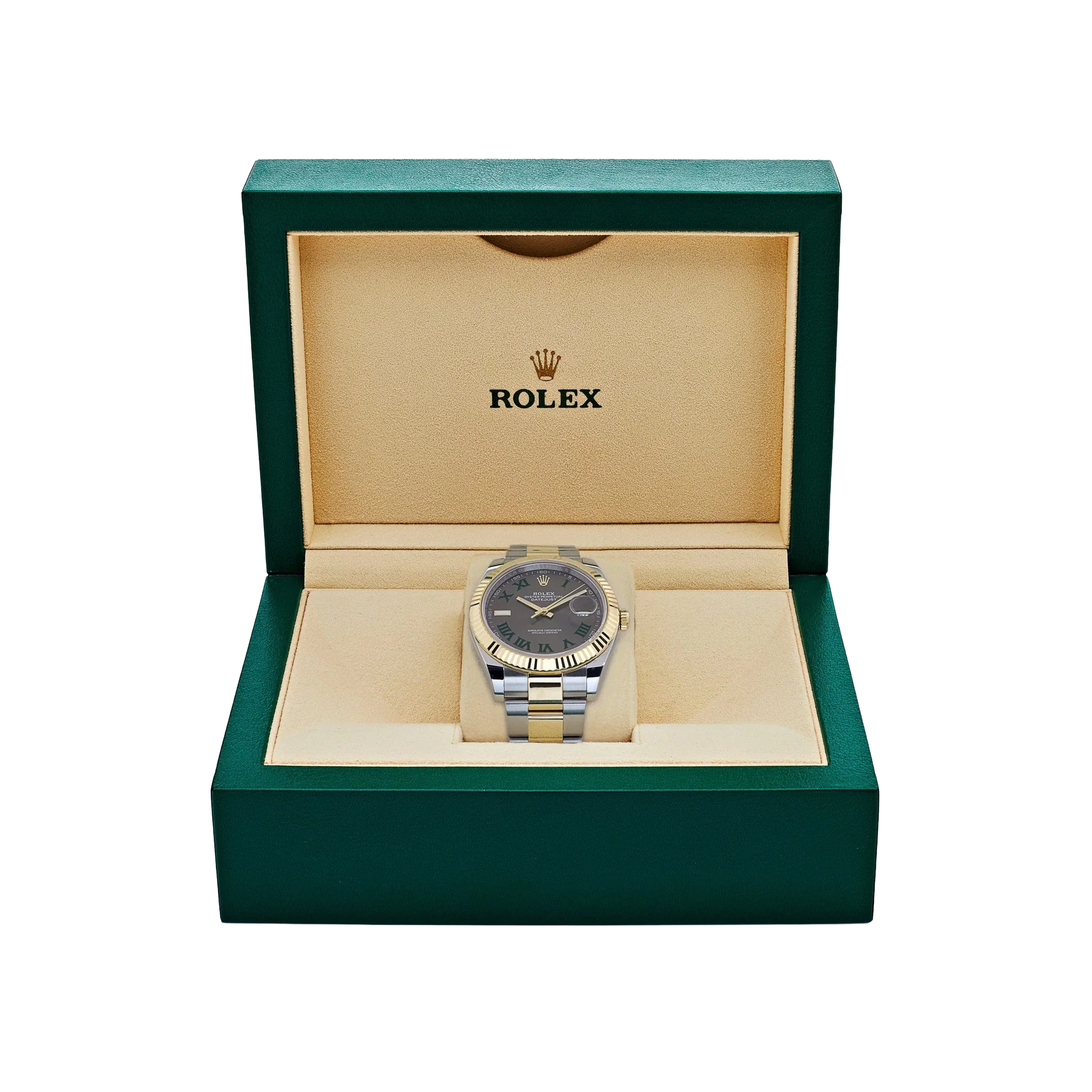 Datejust 41mm Yellow Gold Stainless Steel Wimbledon Slate Dial Oyster 126333