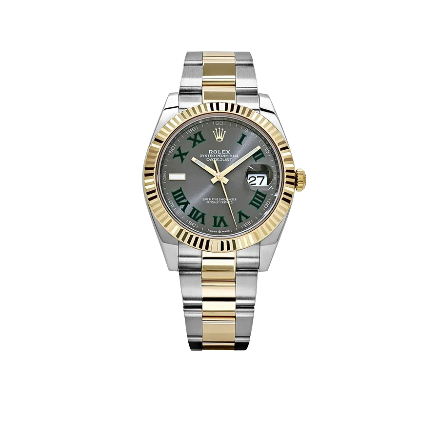 Datejust 41mm Yellow Gold Stainless Steel Wimbledon Slate Dial Oyster 126333