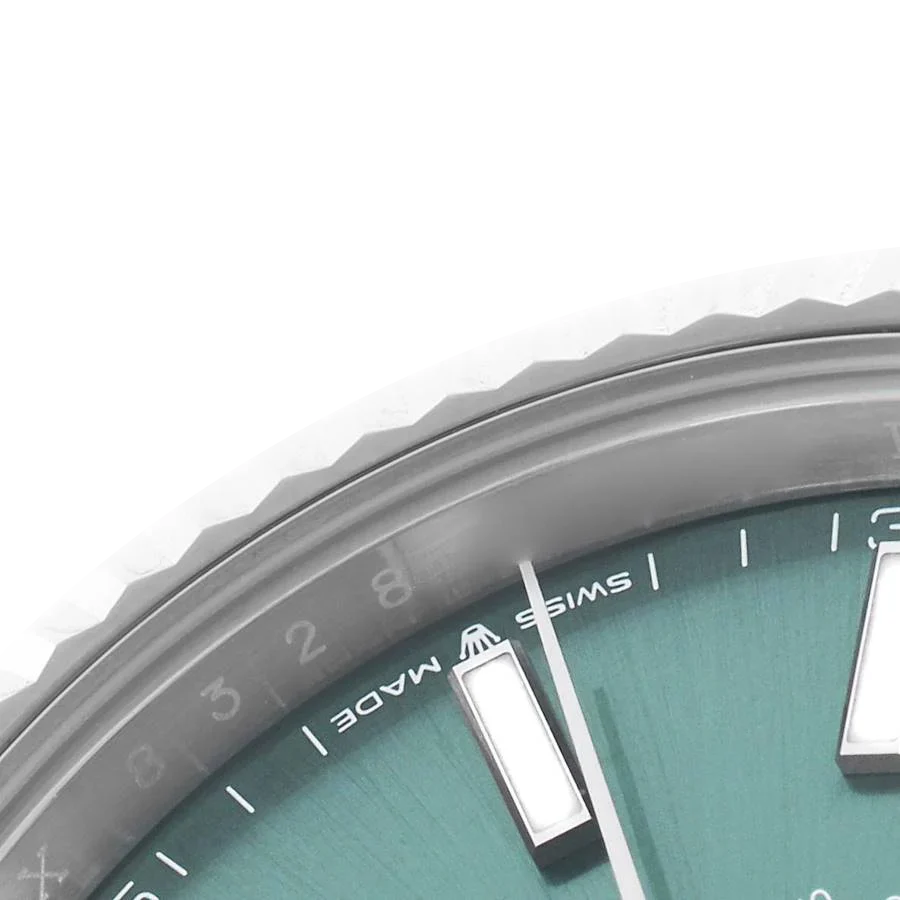 Datejust 41mm Steel White Gold Mint Green Dial Mens Watch 126334-0028