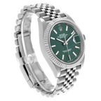 Datejust 41mm Steel White Gold Mint Green Dial Mens Watch 126334