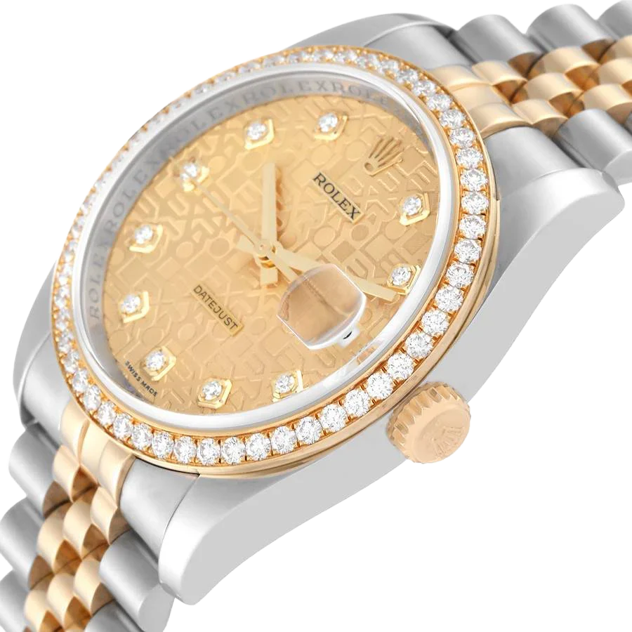 Datejust 36mm Champagne Jubilee Diamond Dial Watch 116243