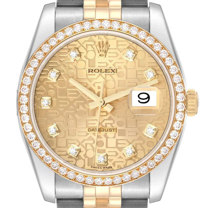 Datejust 36mm Champagne Jubilee Diamond Dial Watch 116243