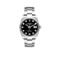 Datejust 36mm Steel White Gold Black Diamond Dial Mens Watch 126234