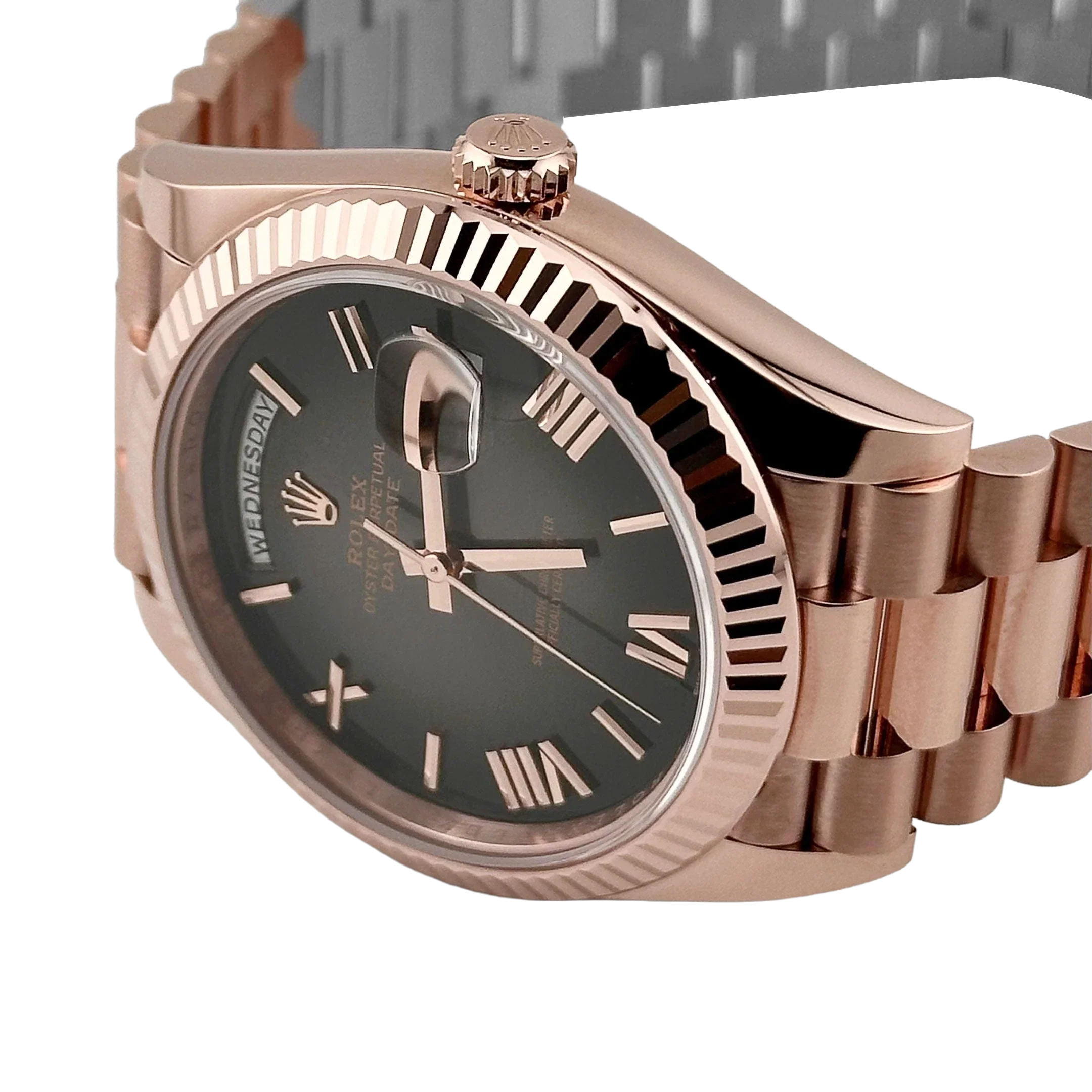 Day-Date 40mm 18K Everose Gold with Slate Ombre Dial 228235