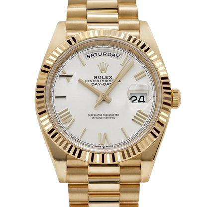 Day-date 40mm President Yellow Gold White Roman Numerals Dial 228238-0042