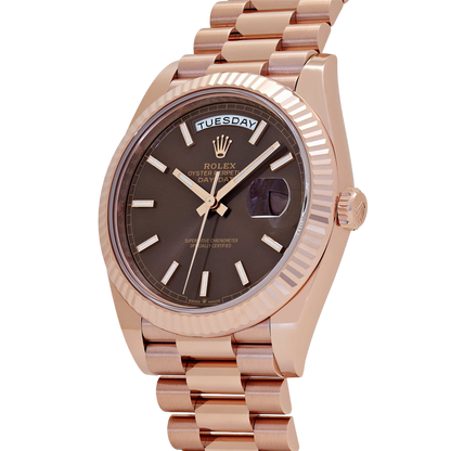 Day-Date 40mm Rose Gold Chocolate Dial m228235-0053