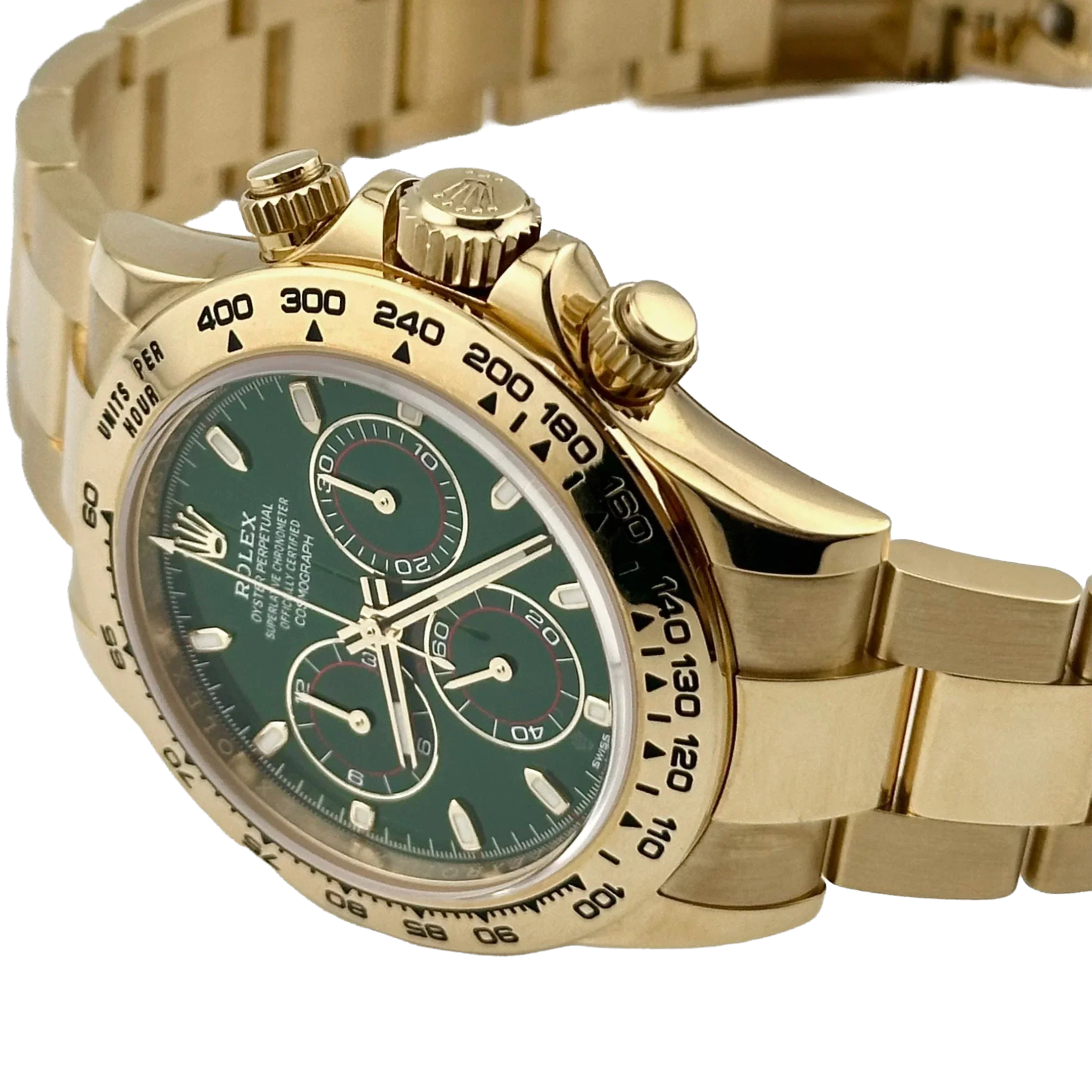 Daytona 40mm Yellow Gold John Mayer Green Dial Mens Watch 116508