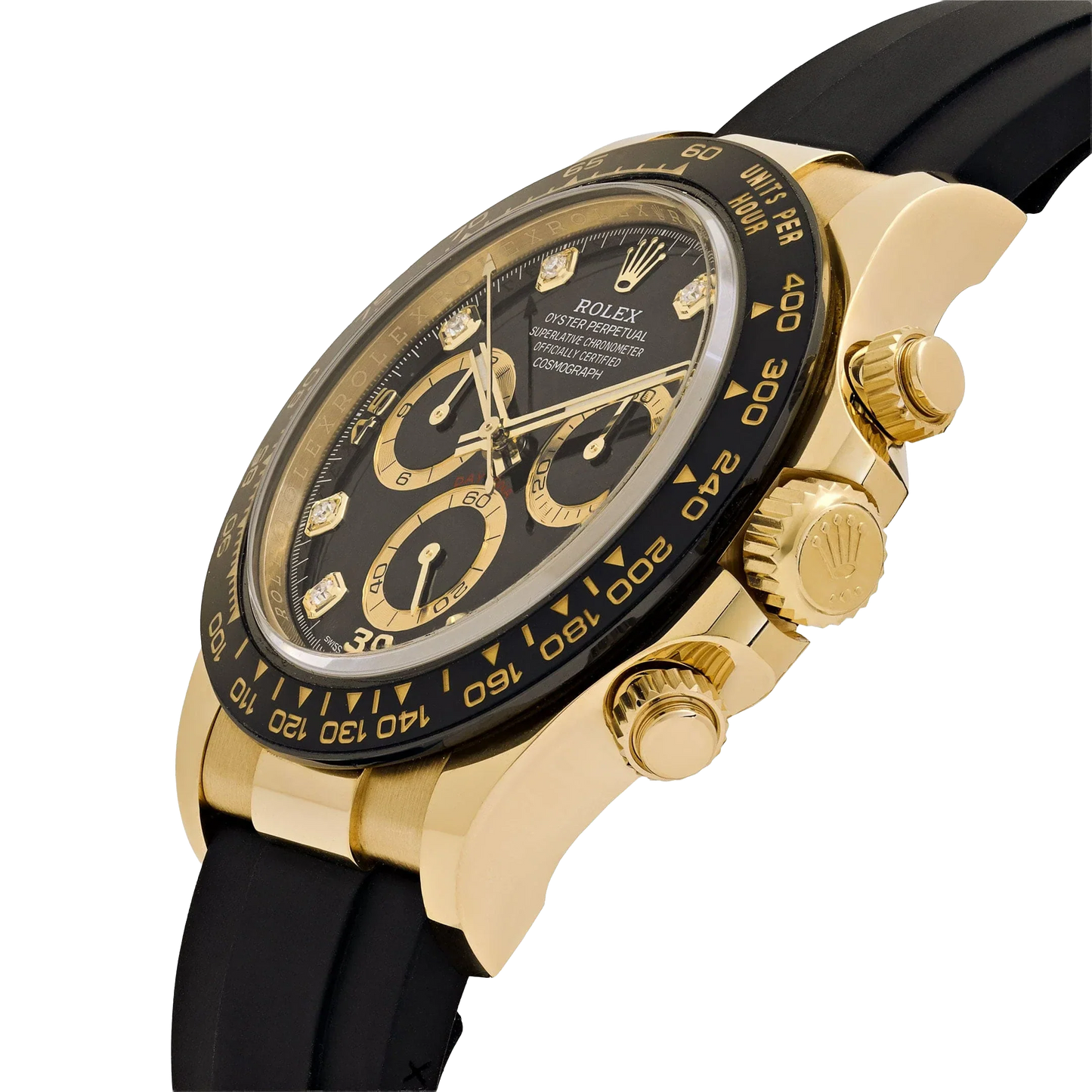Daytona 40mm Yellow Gold Black Diamond Dial 116518LN