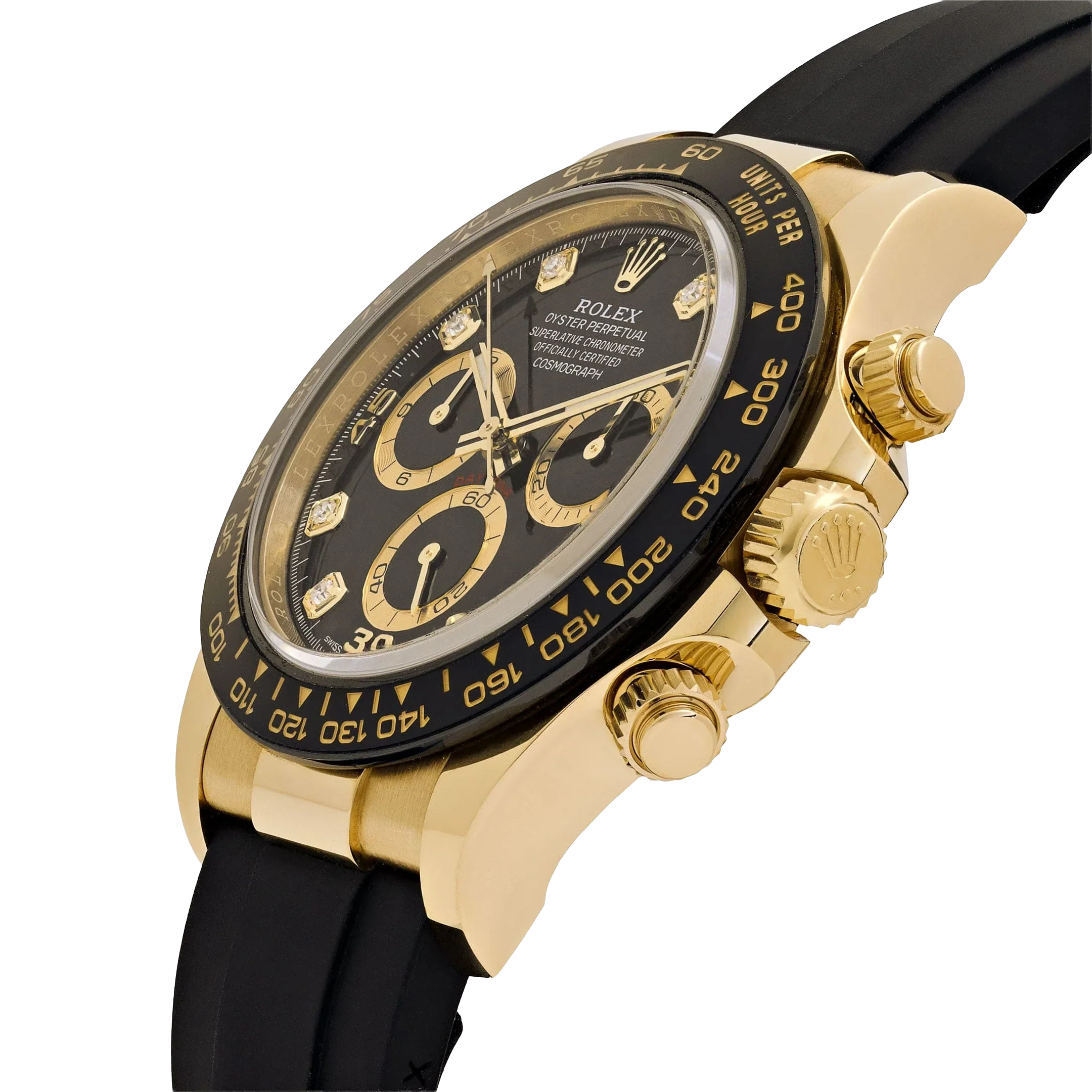 Daytona 40mm Yellow Gold Black Diamond Dial 116518LN