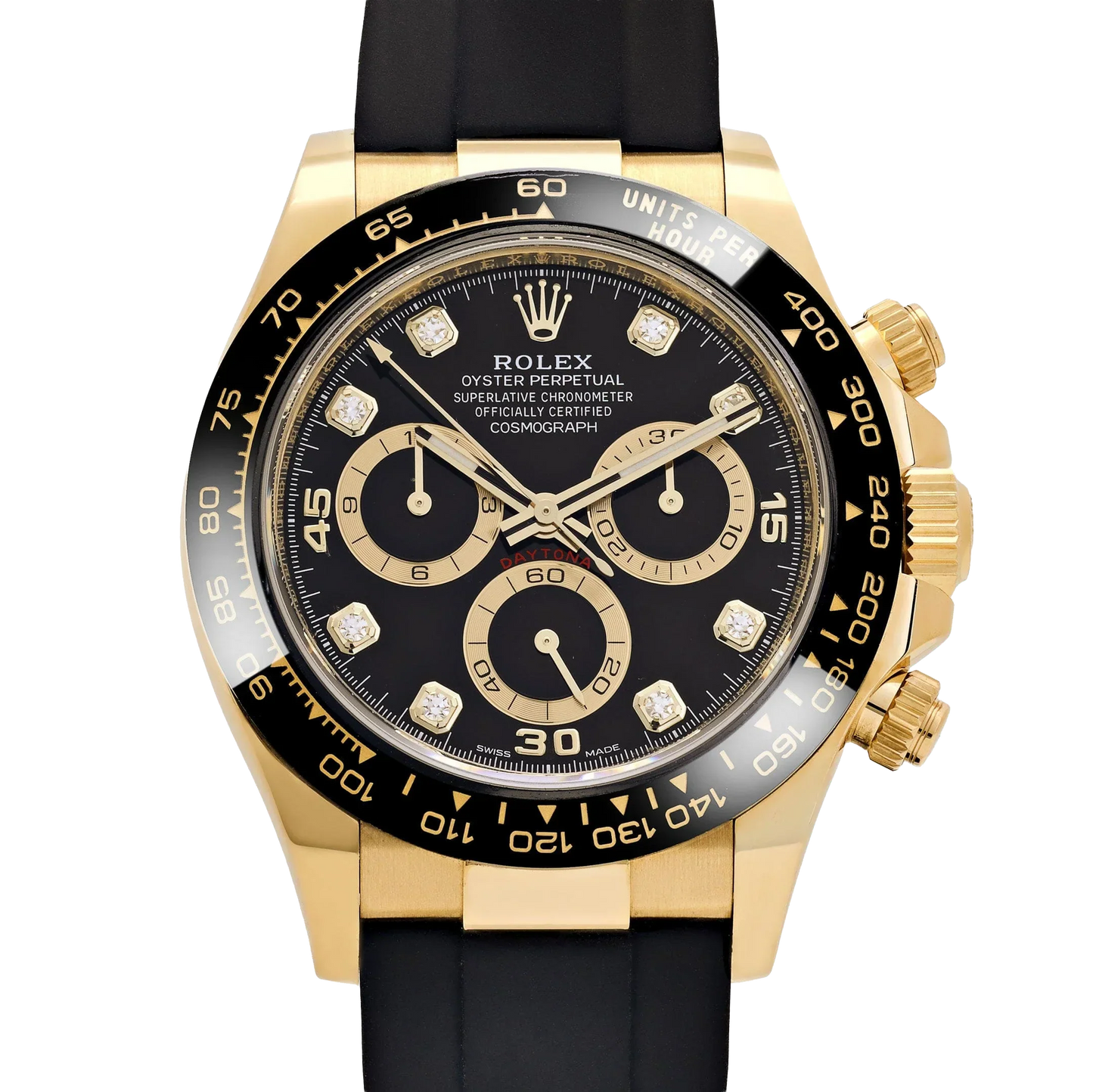 Daytona 40mm Yellow Gold Black Diamond Dial 116518LN