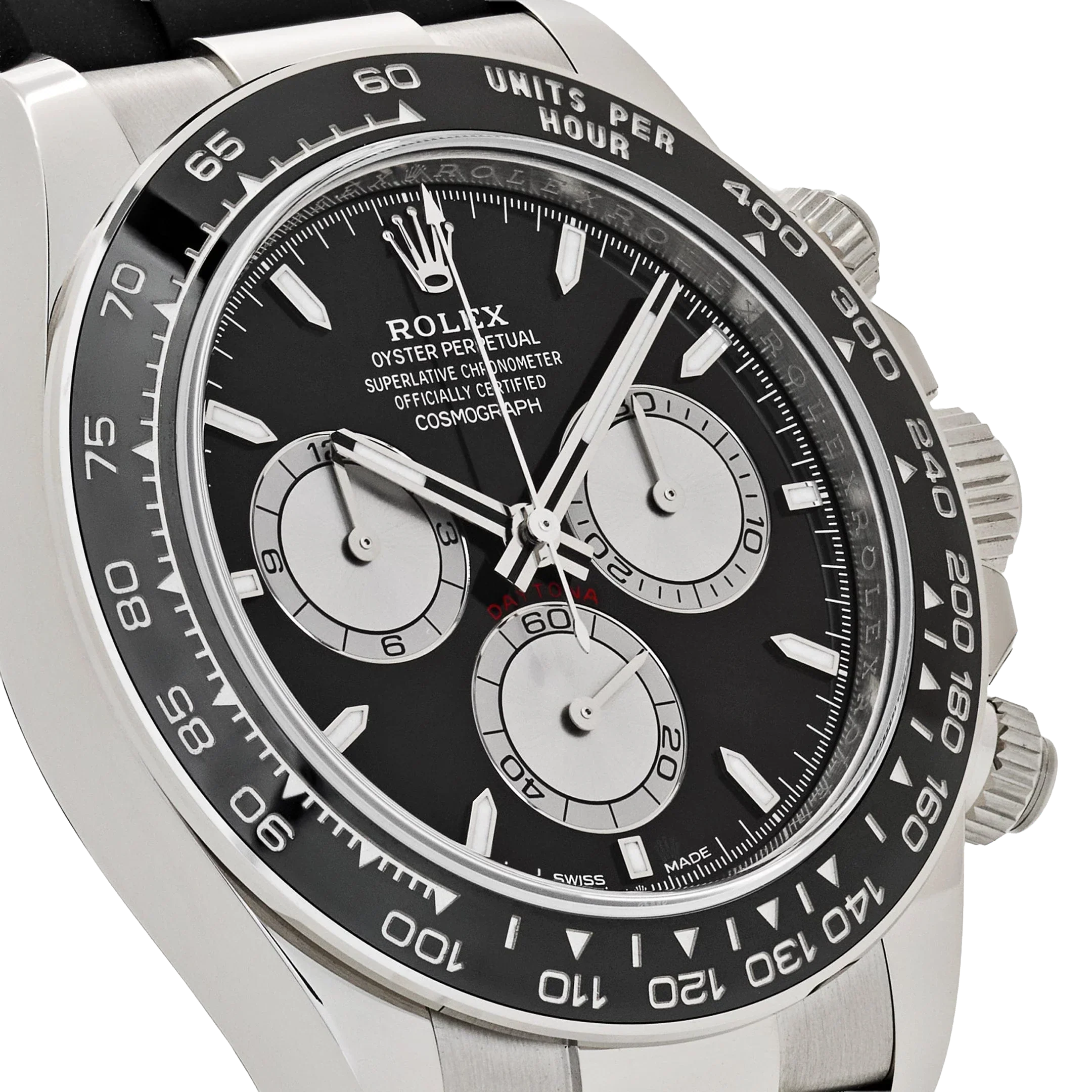 Daytona 40mm Baby Le Mans White Gold Black Dial 126519LN