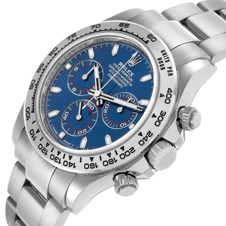 Daytona Blue Dial 40mmWhite Gold Chronograph Mens Watch 116509