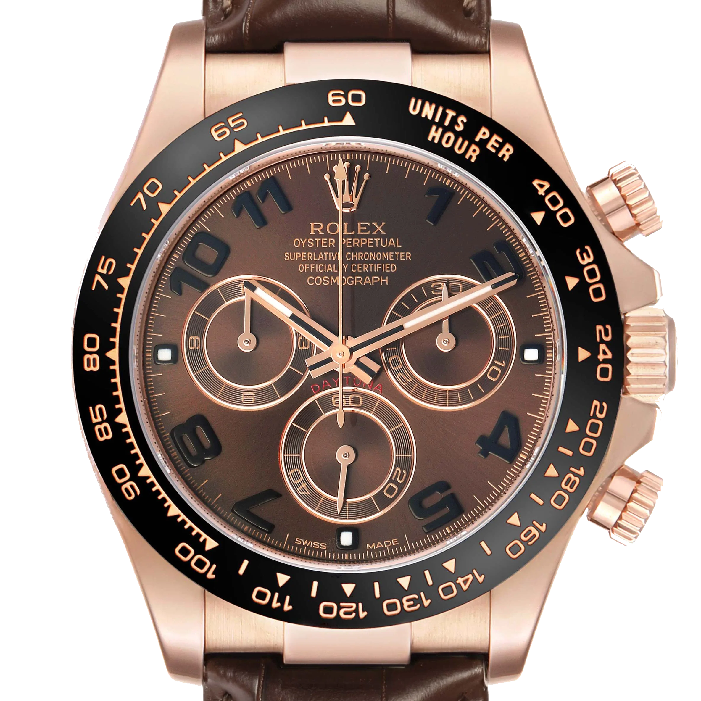 Daytona 40mm Rose Gold Chocolate Dial Mens Watch 116515