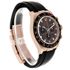 Daytona 40mm Rose Gold Oysterflex Chocolate Dial Mens Watch 116515