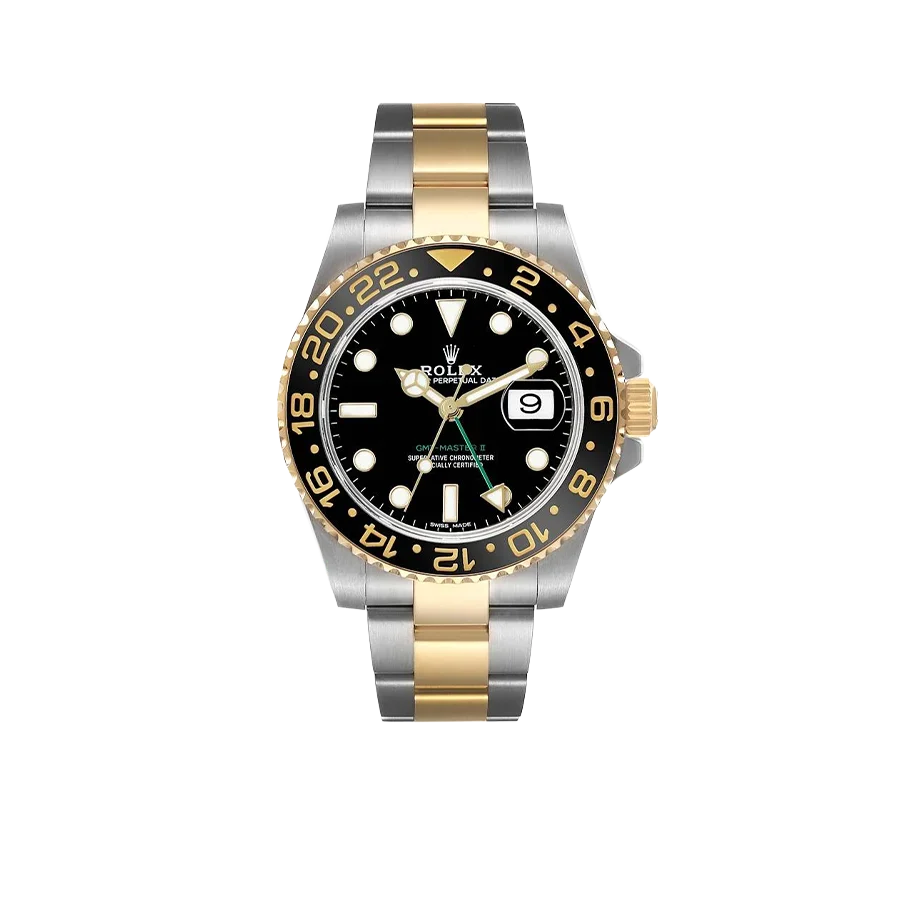 GMT Master II 40mm Steel Yellow Gold Mens Watch 116713