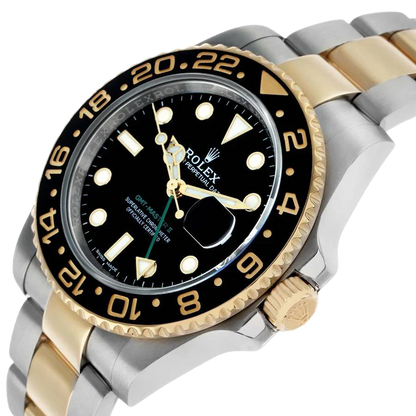GMT Master II 40mm Steel Yellow Gold Mens Watch 116713