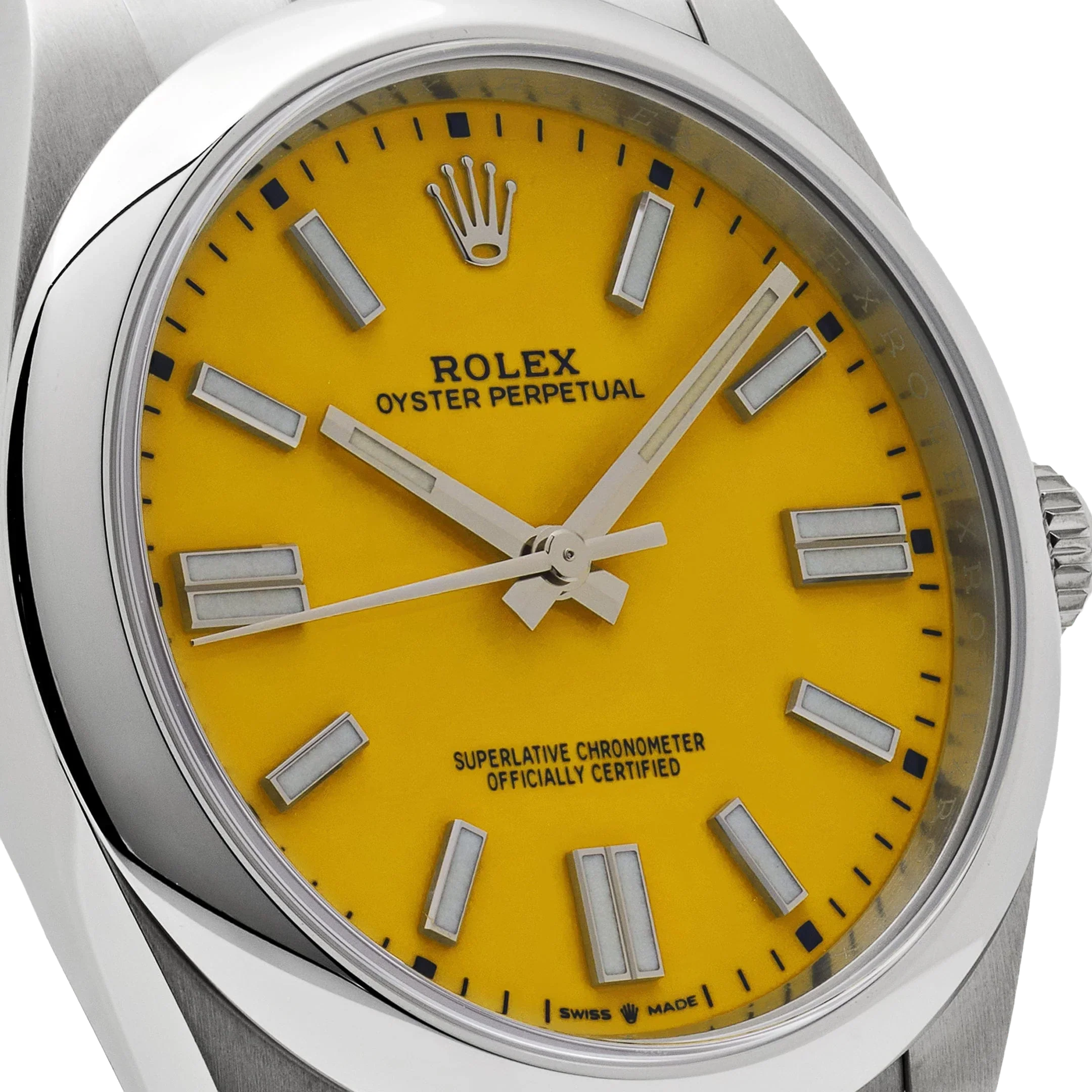 Oyster Perpetual 41mm Stainless Steel Yellow Dial Men Watch 124300-0004
