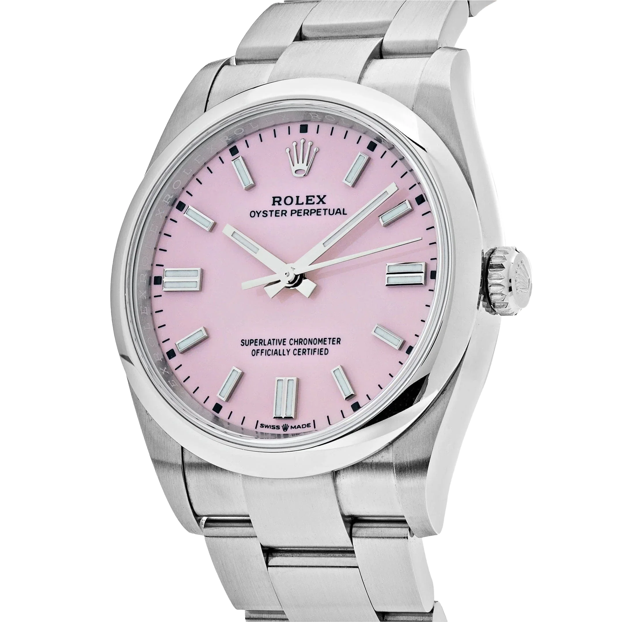 Oyster Perpetual 41mm Stainless Steel Candy Pink Dial Men Watch 134300-0013 New 2025