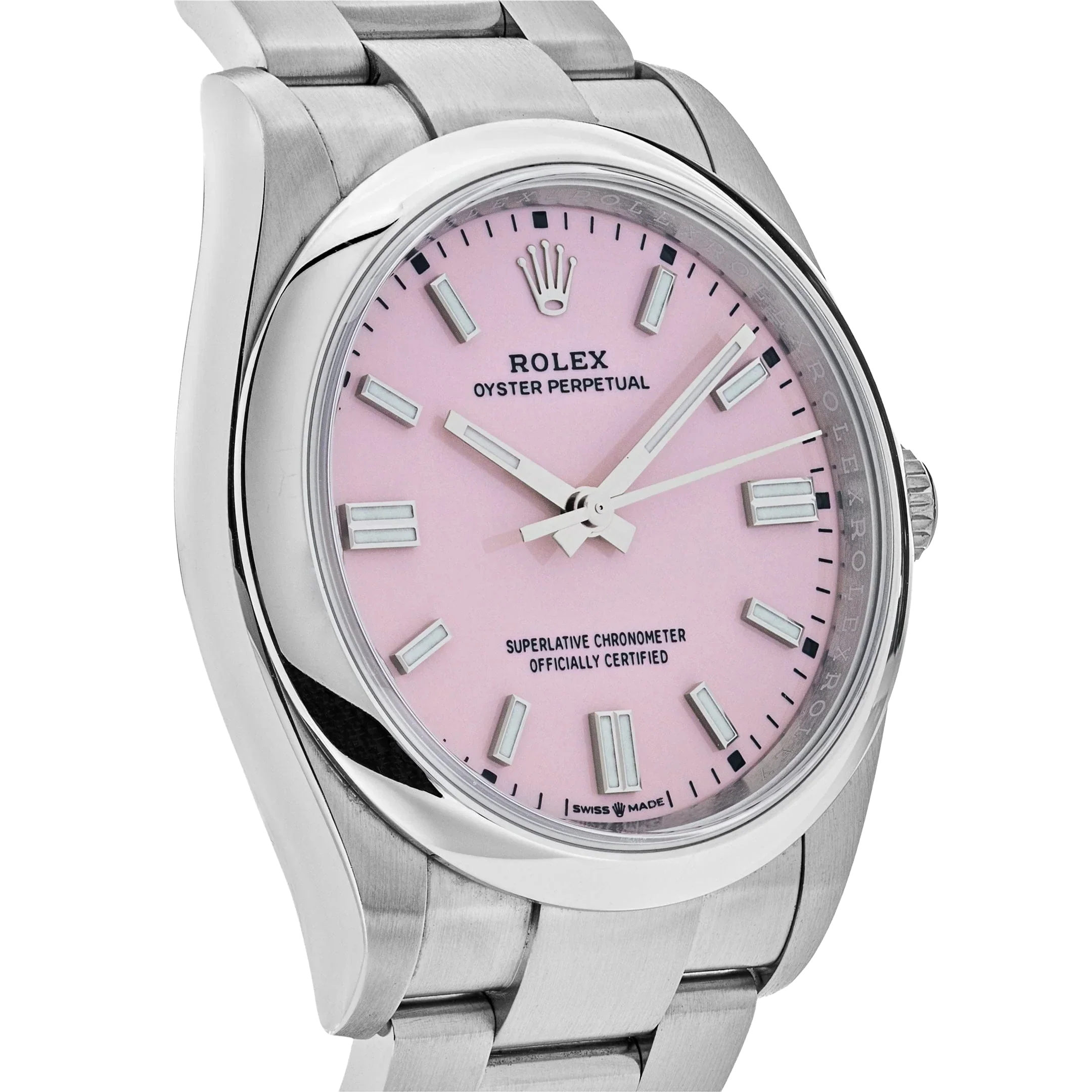 Oyster Perpetual 41mm Stainless Steel Candy Pink Dial Men Watch 134300-0013 New 2025