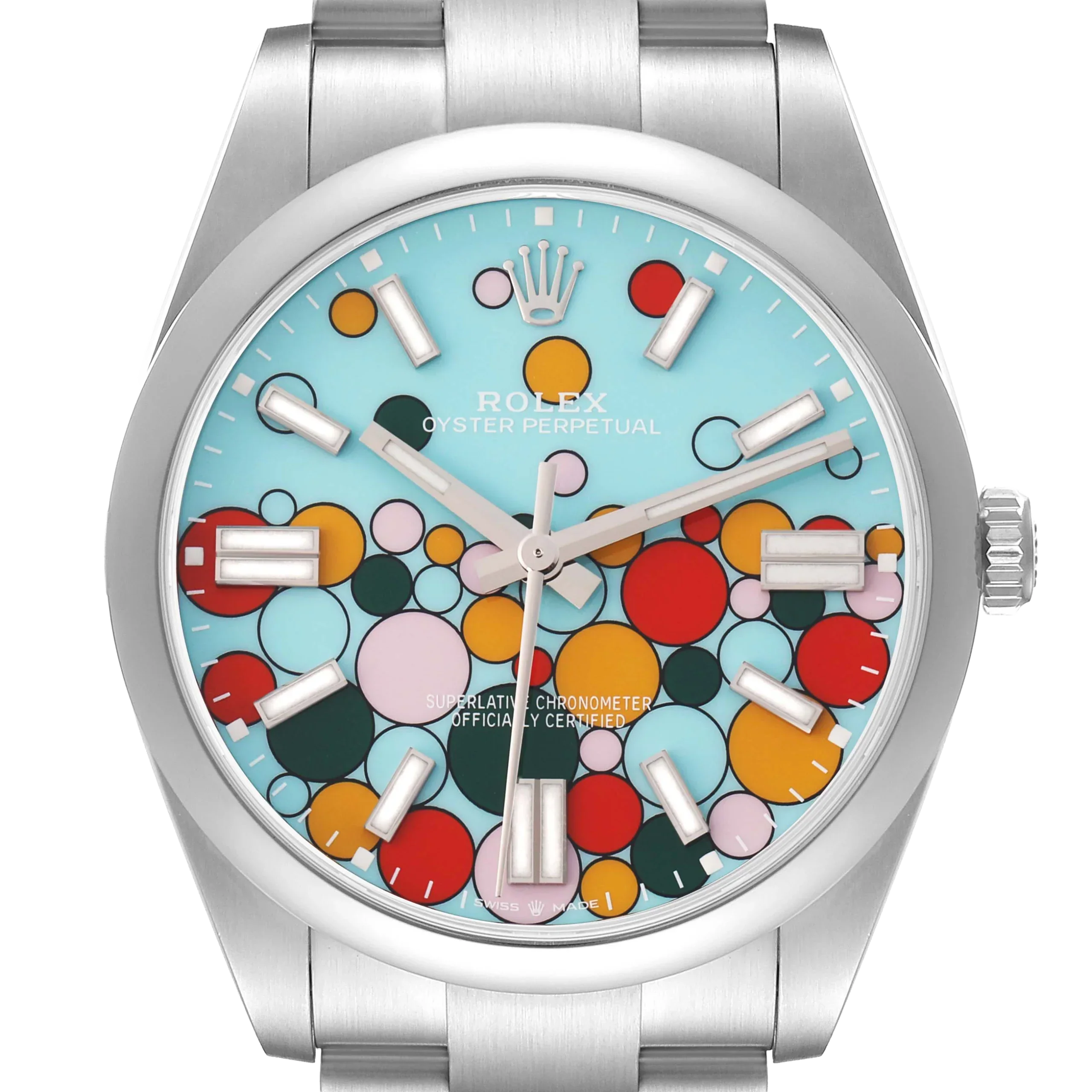 Oyster Perpetual 41mm Celebration Dial Steel Mens Watch 124300