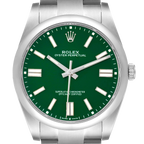 Oyster Perpetual 41mm Green Dial Steel Mens Watch 124300
