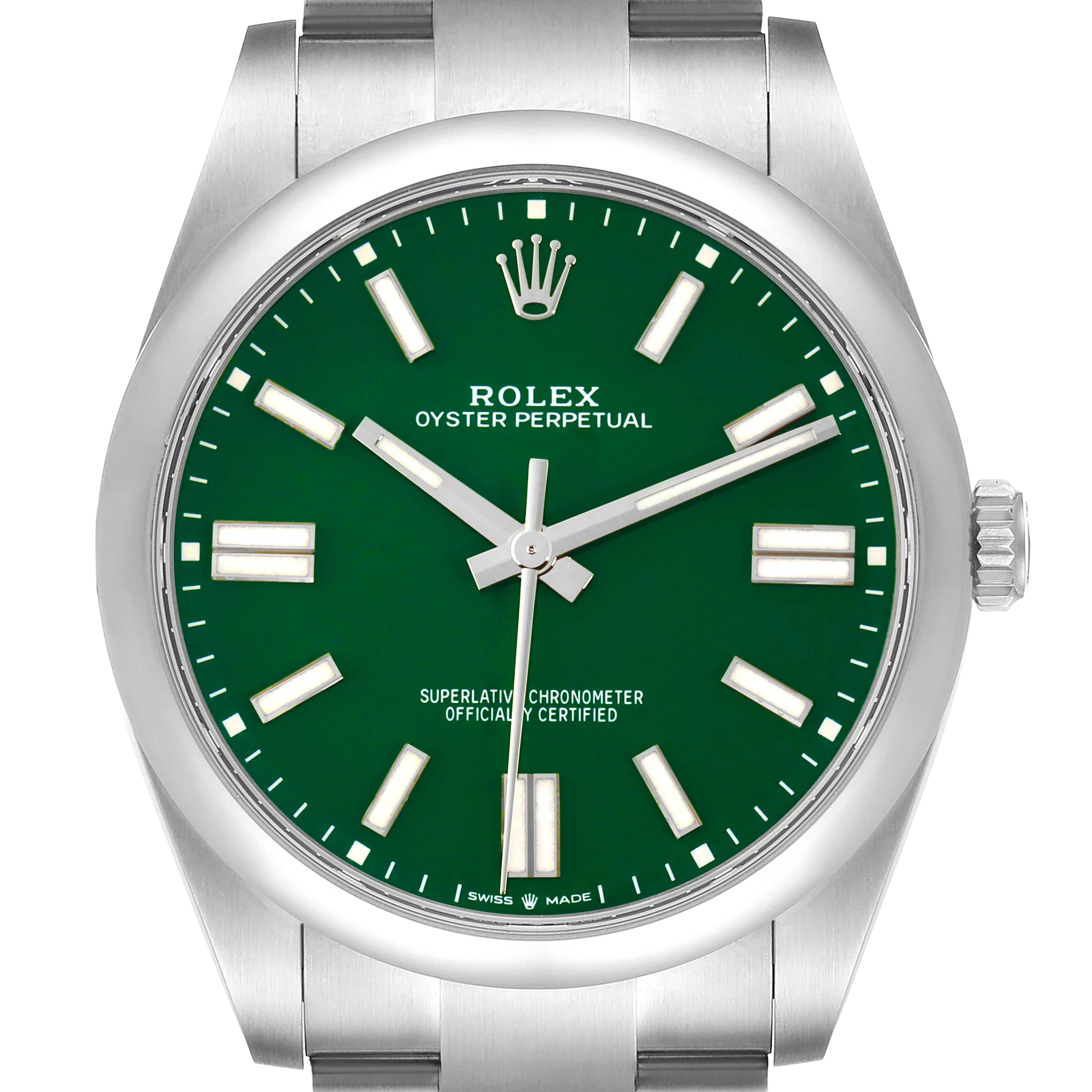 Oyster Perpetual 41mm Green Dial Steel Mens Watch 124300