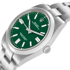 Oyster Perpetual 41mm Green Dial Steel Mens Watch 124300