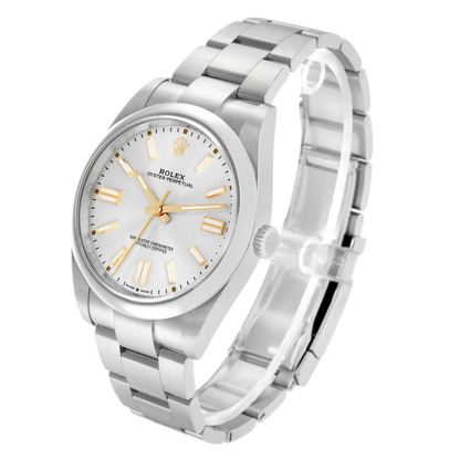 Oyster Perpetual 41mm Steel Silver Dial Mens Watch 124300