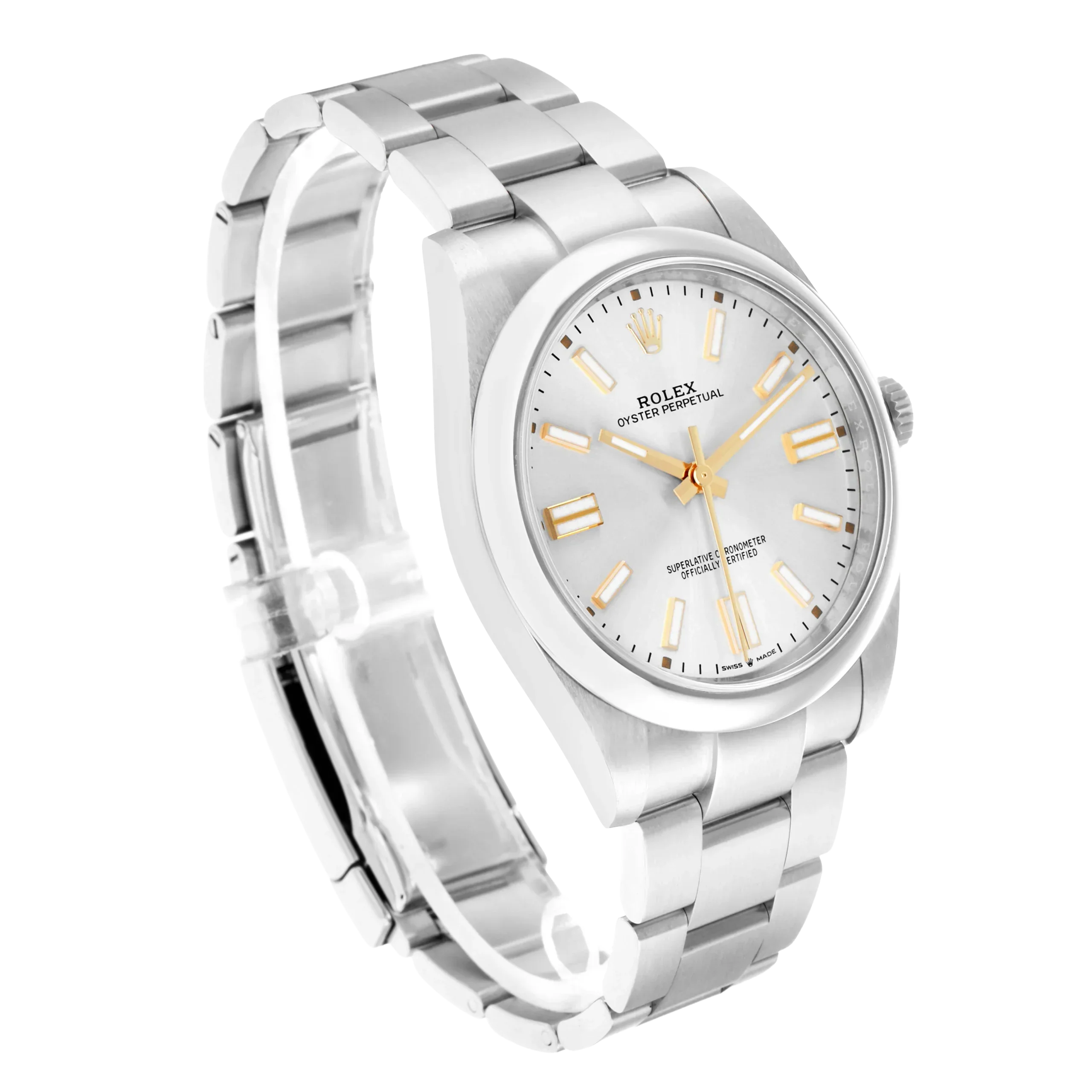 Oyster Perpetual 41mm Steel Silver Dial Mens Watch 124300
