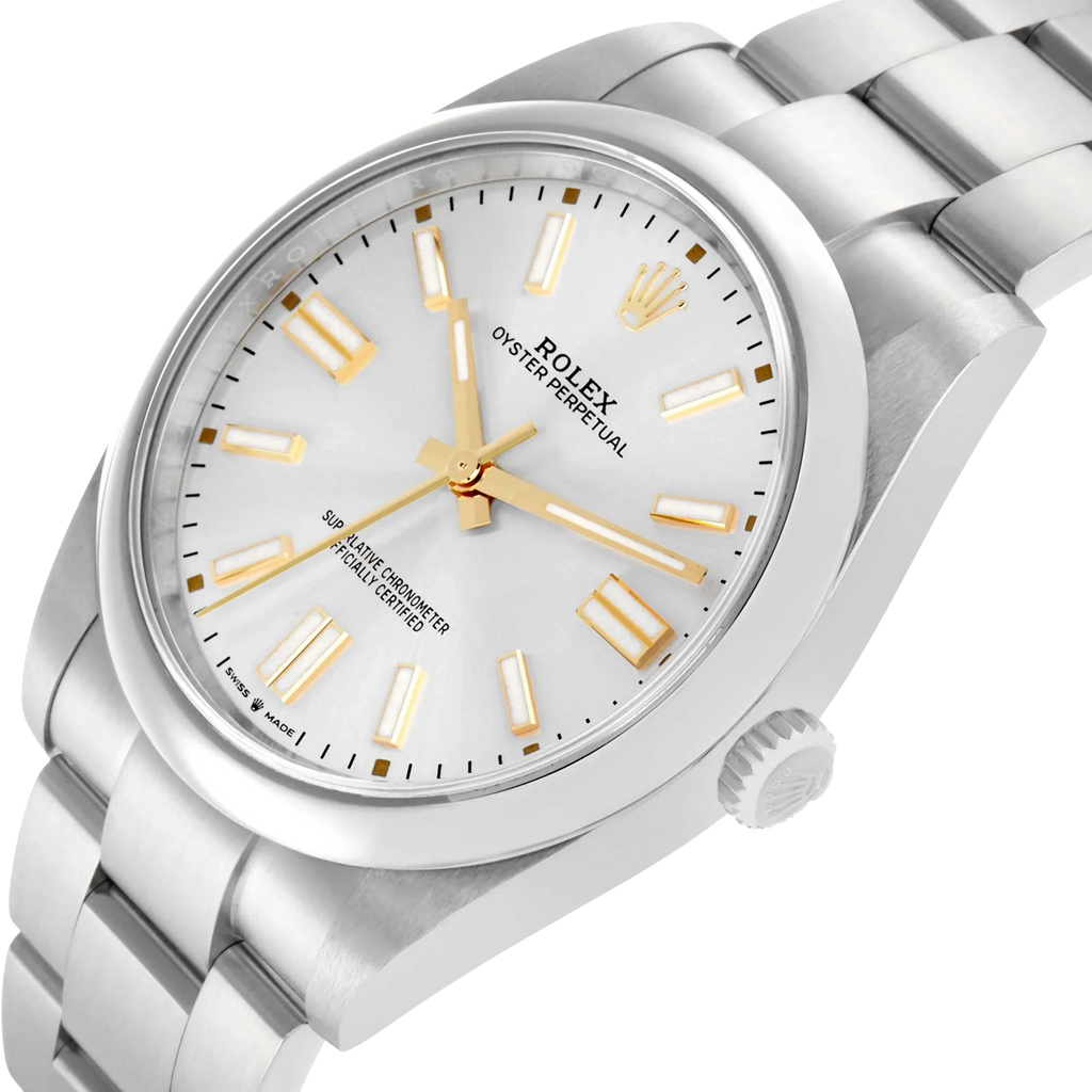 Oyster Perpetual 41mm Steel Silver Dial Mens Watch 124300