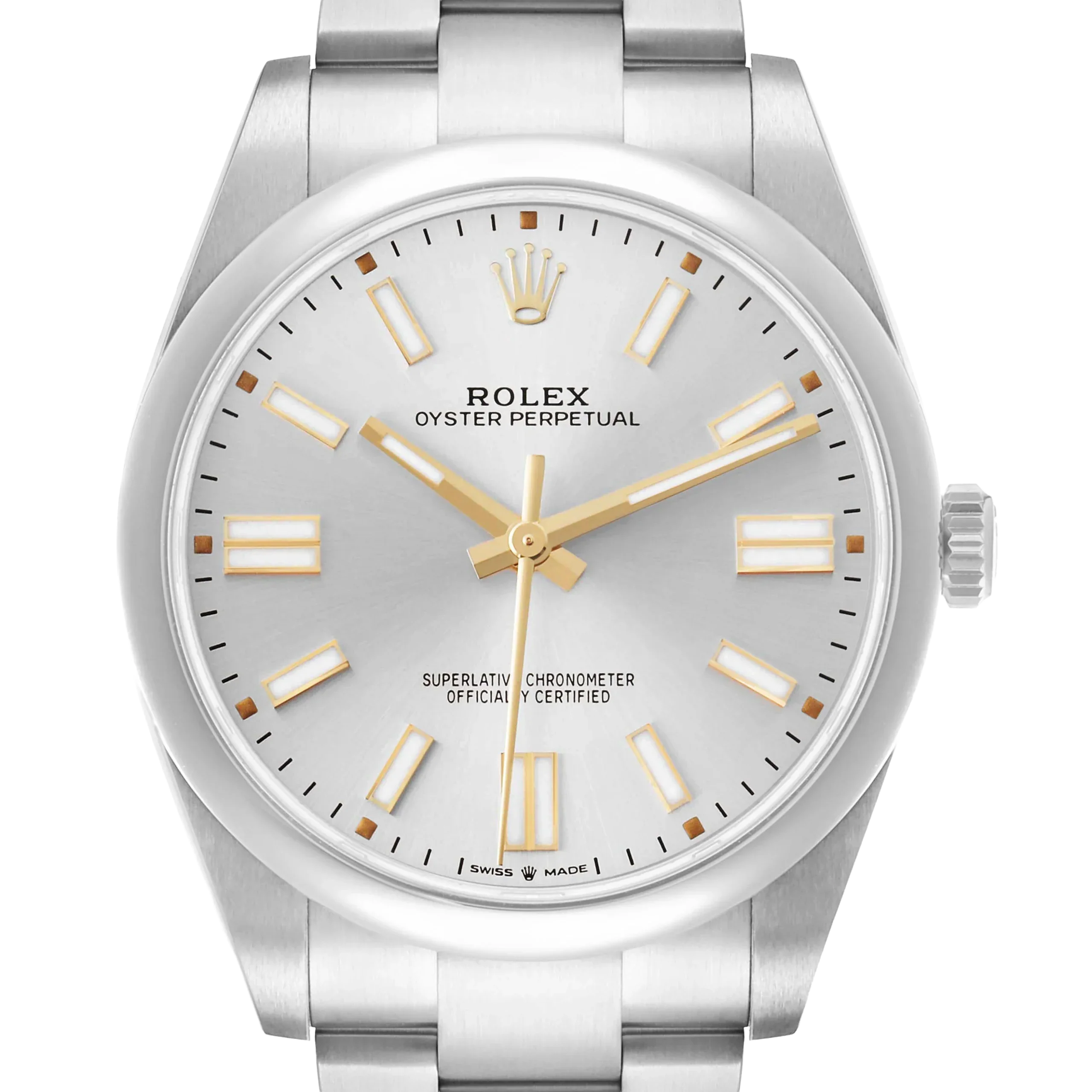 Oyster Perpetual 41mm Steel Silver Dial Mens Watch 124300