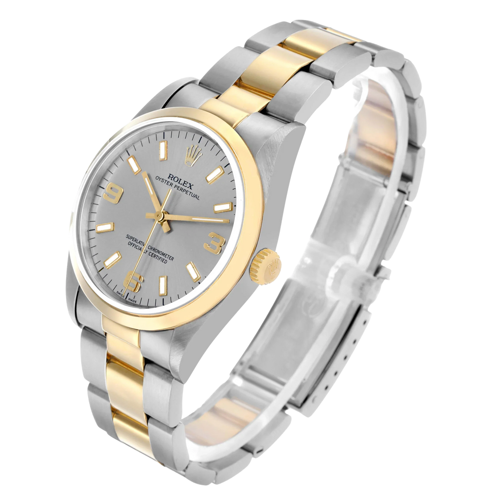 Oyster Perpetual 34mm Steel Yellow Gold Slate Dial Mens Watch 14203