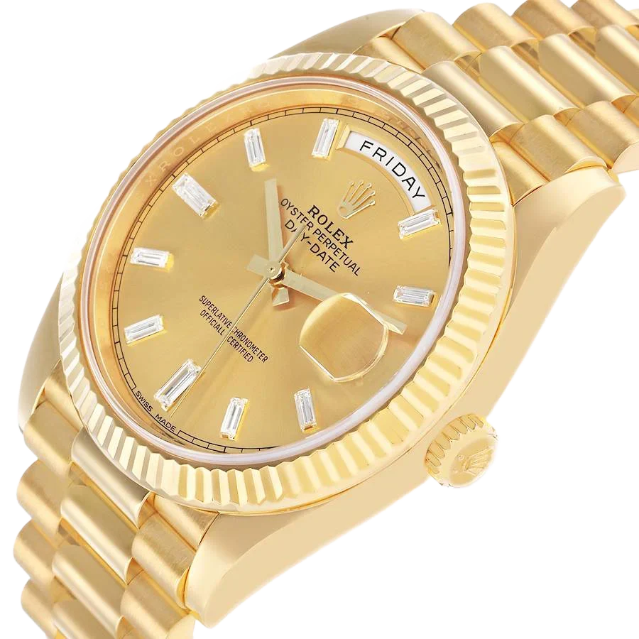 President Day-Date 40mm Yellow Gold Diamond Mens Watch 228238