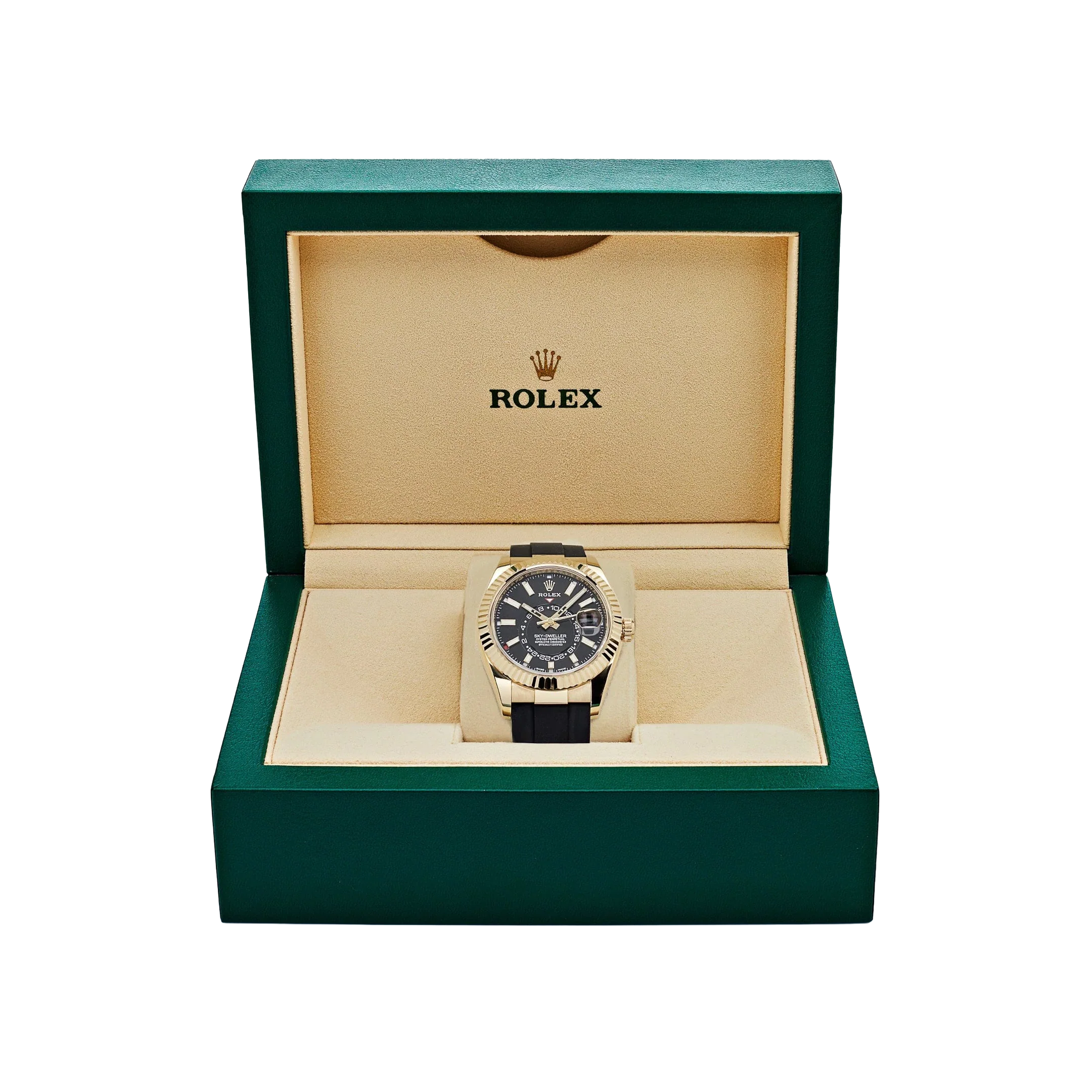 Sky-Dweller 42mm Yellow Gold Bright Black Dial 336238
