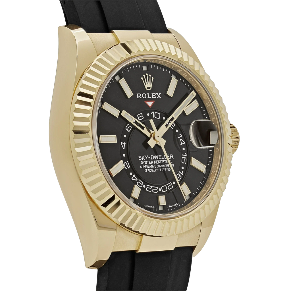 Sky-Dweller 42mm Yellow Gold Bright Black Dial 336238