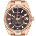 Sky-Dweller 42mm Rose Gold Chocolate Brown Dial Mens Watch 326935